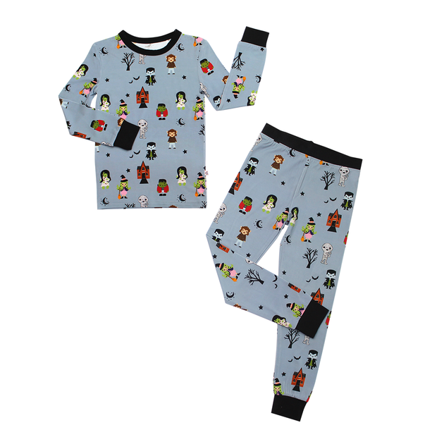 Monster Mash Halloween Bamboo LS Kids Pajama Set