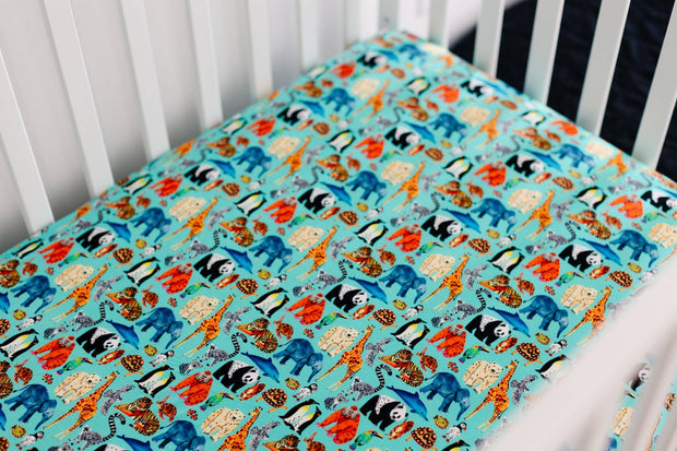 Wild Animals Crib Sheet - Bamboo