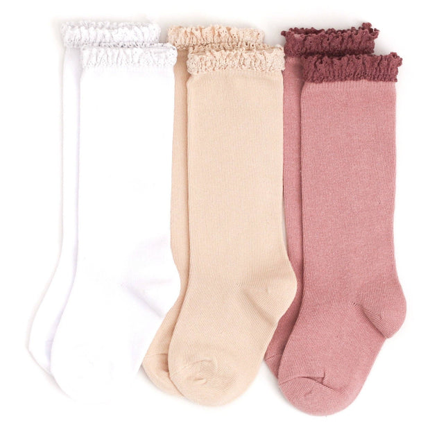 Lace Top Knee High Sock 3-Pack
