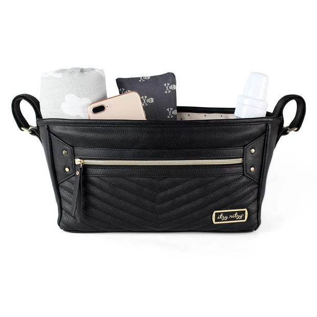 Travel Stroller Caddies - Black with Gold