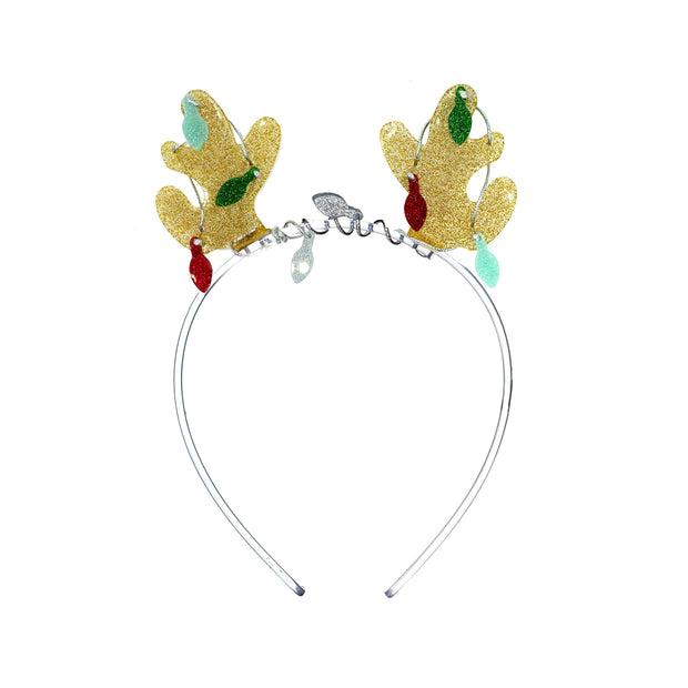 Reindeer Antlers Glitter Gold Headband