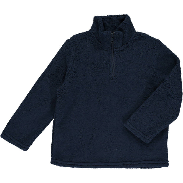 Navy Blue MACCHU Sherpa Zip Up