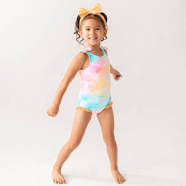 Rainbow Tie Dye Tie Shoulder One Piece