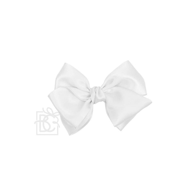 SATIN EUROPEAN BOW W/RUFFLED KNOT ON CLIP