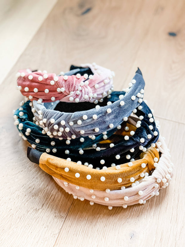 Velvet Pearl Headbands