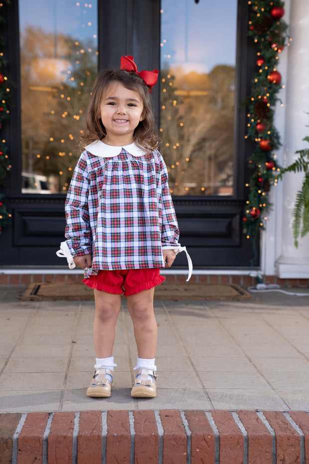 Mary Charlotte Christmas Plaid Bloomer Set