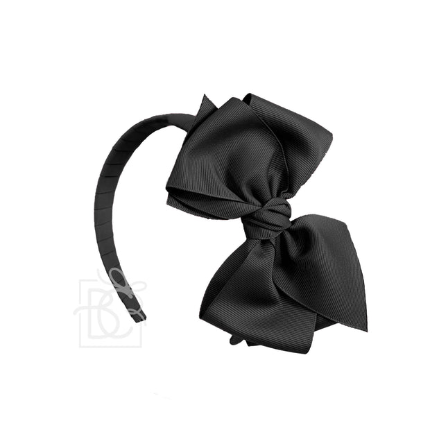 Black 3/4" Headband w/6" Grosgrain bow