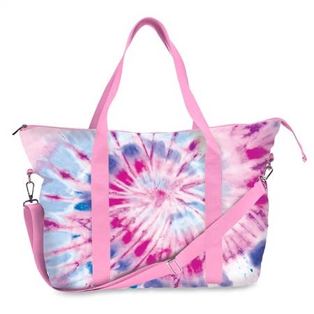 Tie Dye Razzy Canvas Tote Weekender bag