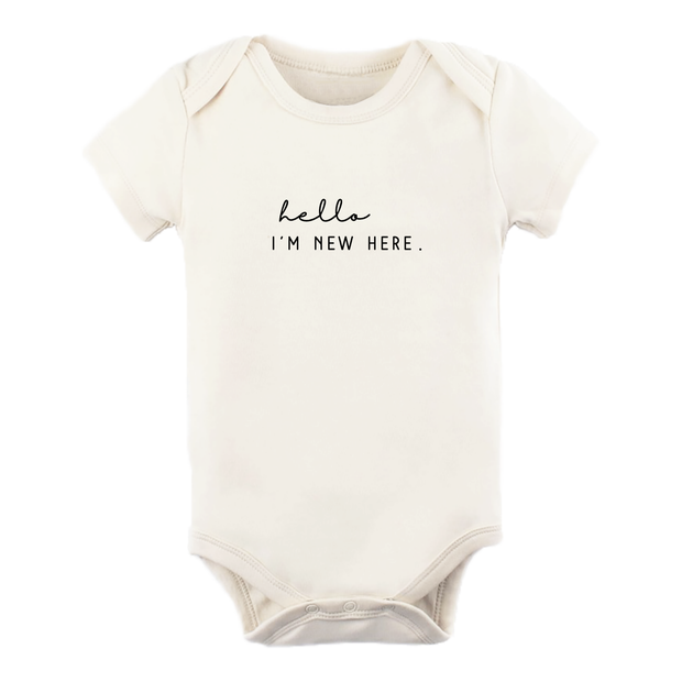 NEW Hello Im New Here Organic Cotton Bodysuit | Short Sleeve