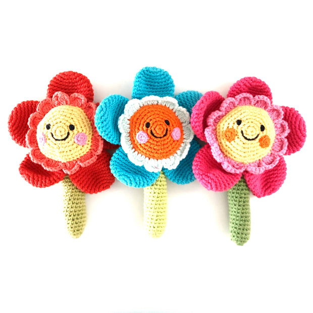 Crochet Friendly Plush Flower Rattle