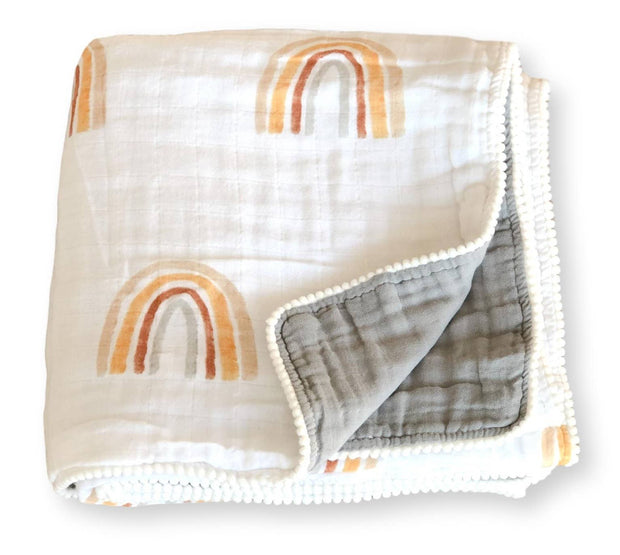 Organic Muslin Gauze Quilt - Rainbow